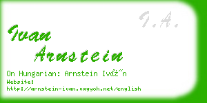 ivan arnstein business card